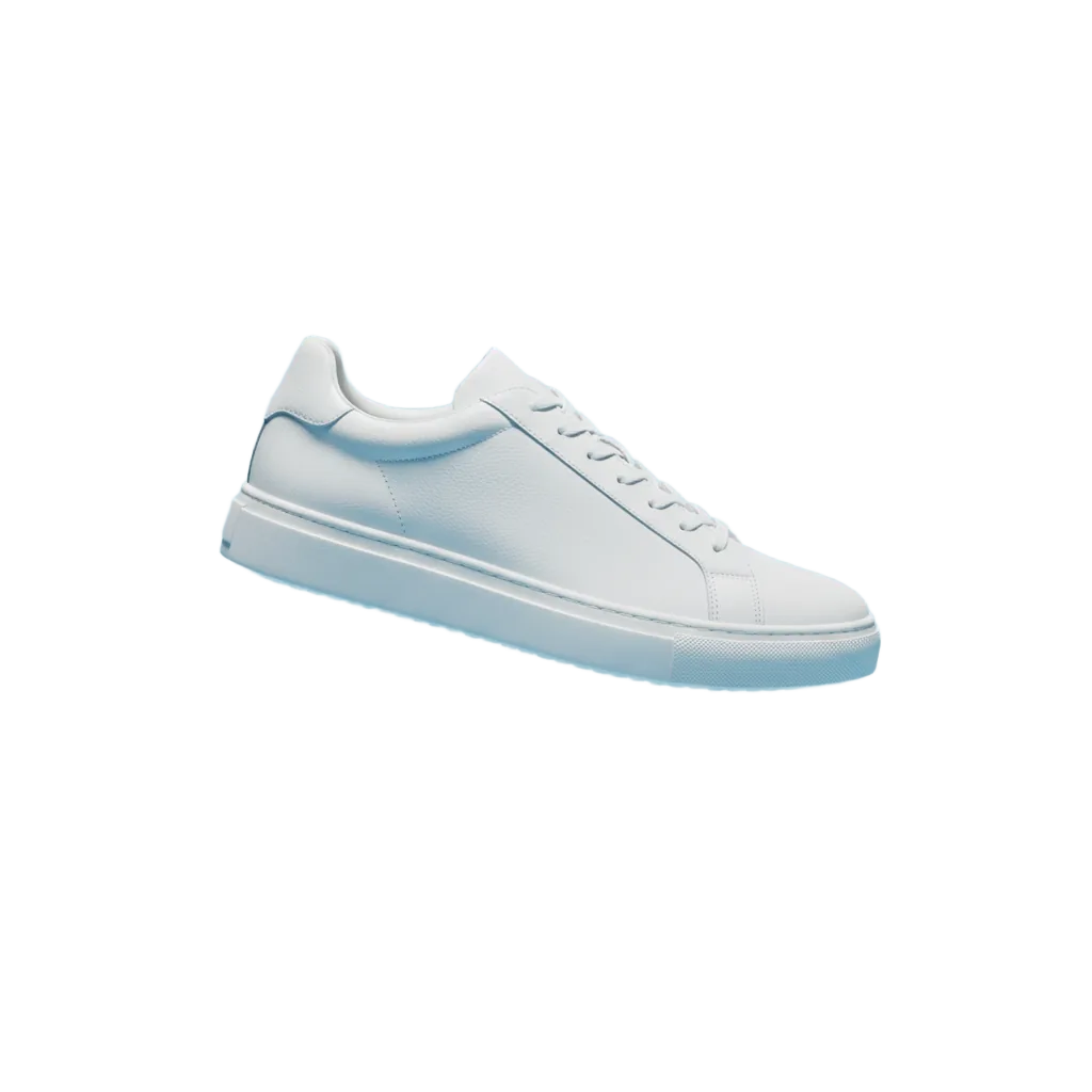 A studio sneaker shot with the background cut away — a real alpha channel, not a white fill